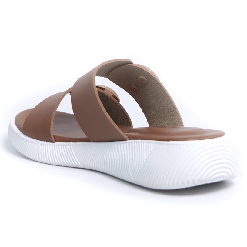 SARASARA YUK - Sandal Wanita Slop Casual Model Birken Sol Puyuh SARA SARA JEAN Sendal Selop Cewek Kulit Santai Strap Gesper Ban 2 Empuk lucu Size 36 37 38 39 40 Warna Brown Coksu Soft Soft Anti Slip Original Kekinian Terbaru Shoes ORI Mall Official Store