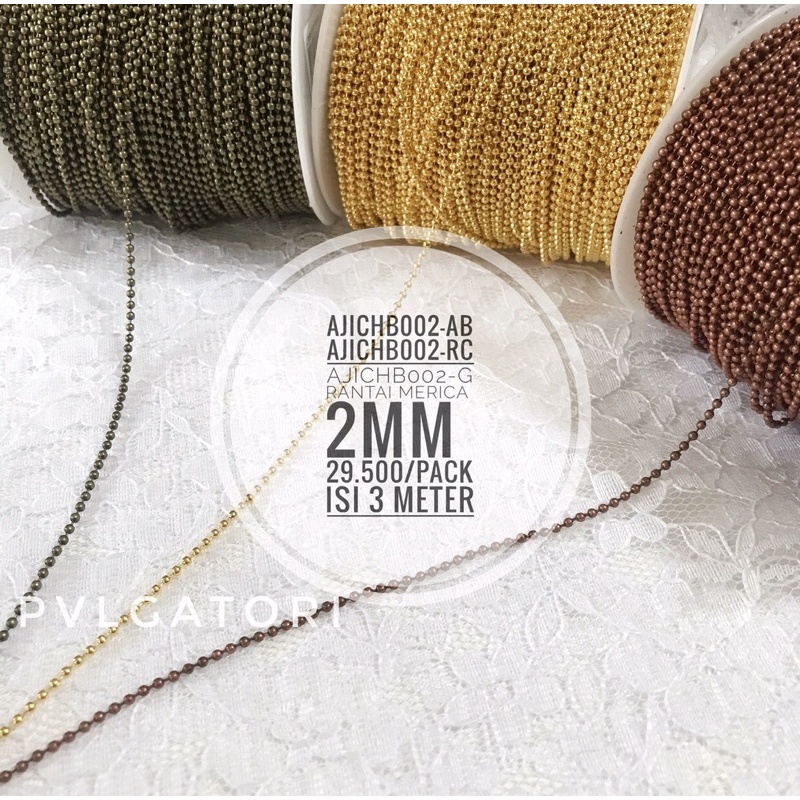 Rantai Bahan Kalung/Bahan Gelang/ Strap masker 2MM /RANTAI MERICA