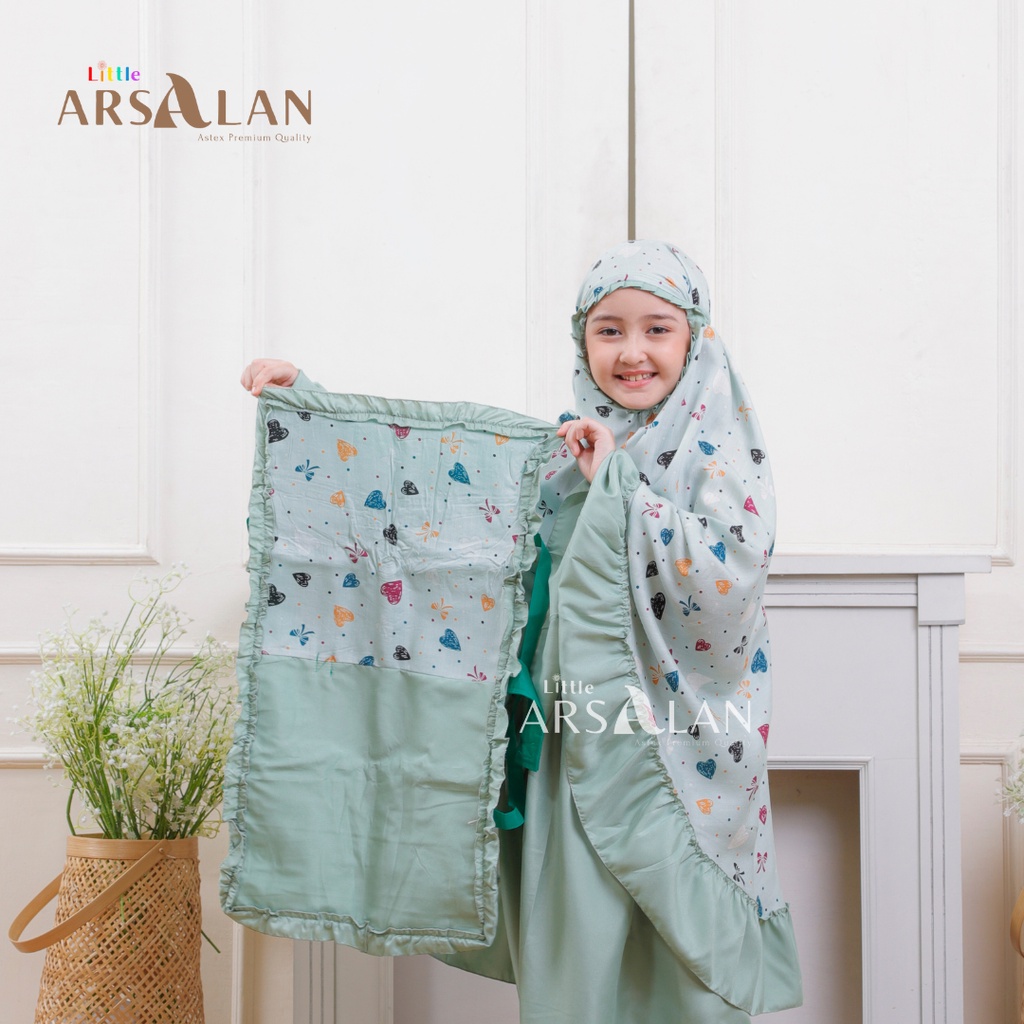 Mukena Anak Sajadah 2in1 | Mukena Anak Rayon Umur 9-12 tahun | Mukena Arsalan