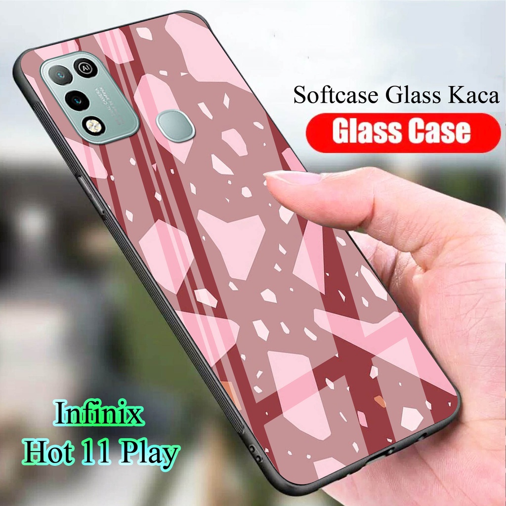 Softcase Glass Kaca for INFINIX HOT 11 PLAY - Case Handphone  INFINIX HOT 11 PLAY [T43]