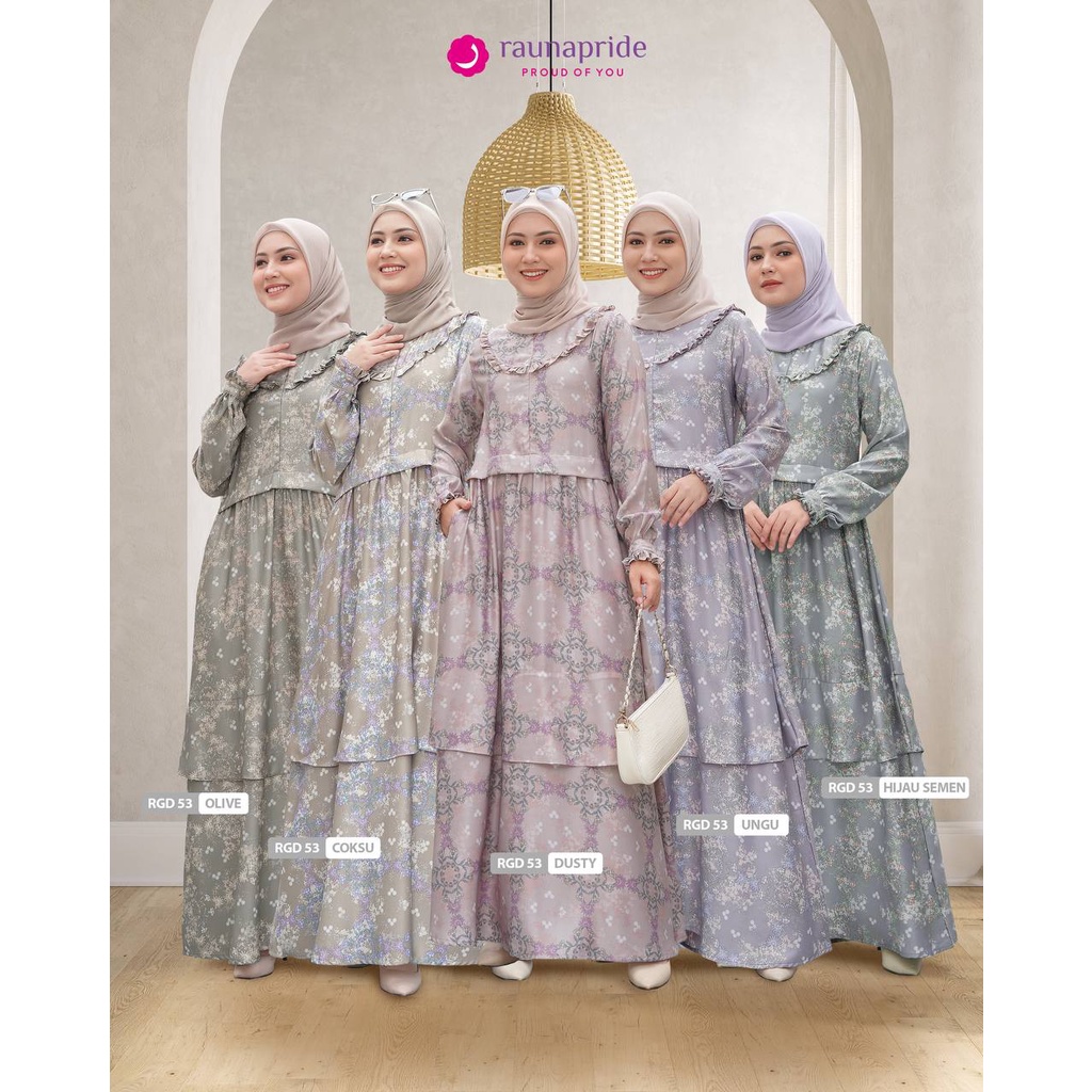 Baju Gamis Wanita  Muslimah / Rauna GD-53 5 Warna / Fashion Muslim