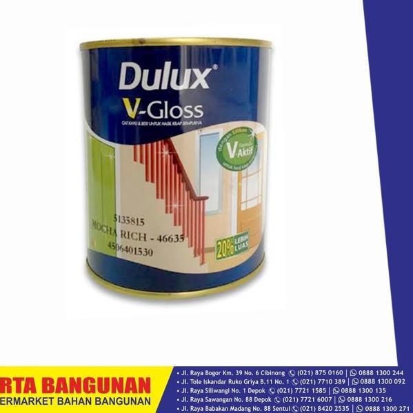 DULUX V-GLOSS CAT KAYU BESI 1 LITER WHITE / BLACK DOFF - PUTIH DOFF