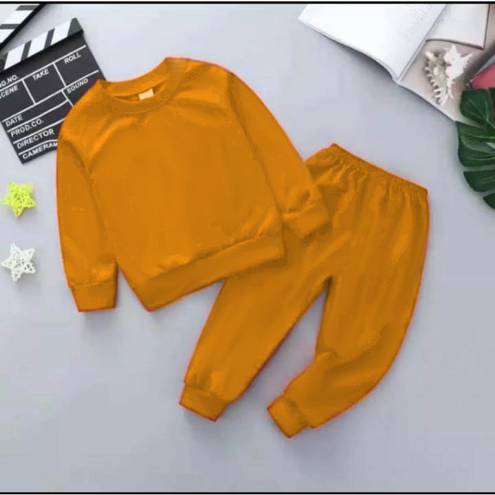 Setelan Sweater Anak Polos Basic Oblong/Set Sweater