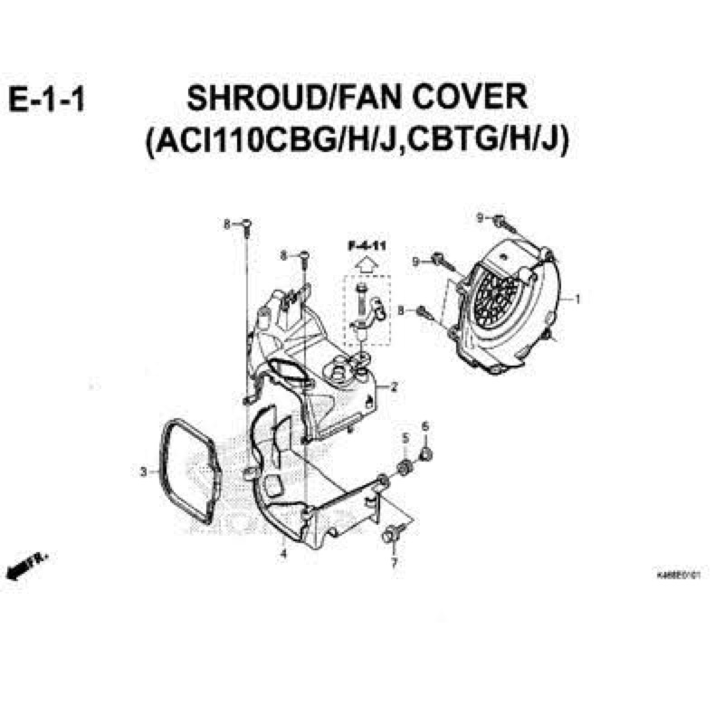 COVER / TUTUP MESIN ATAS BAWAH / SHROUD INLET EXHAUST BEAT FI ESP 2015 STARTER HALUS ORIGINAL