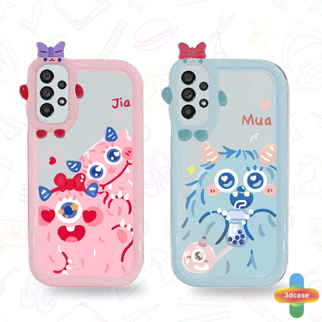 Soft Case TPU Motif Unicorn Untuk Samsung A13 A23 A32 A52 A12 A03 A51 A22 M22 M32 A04S M23 A03S A50 A02S A20 A50S A30 M12 Cartoon Little Monster Lens Couples Case