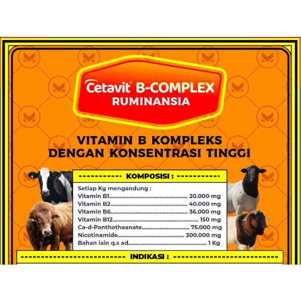 CETAVIT B COMPLEX | Meningkatkan Berat Badan &amp; Produksi Susu, Menurunkan Stress, Mencegah Penyakit | 100 gr