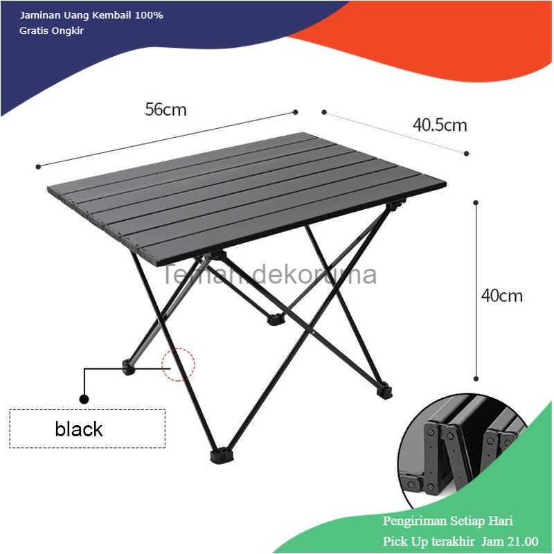 TD - PR TaffSPORT Meja Lipat Piknik Foldable Aluminium 56x40.5x40cm - 8825