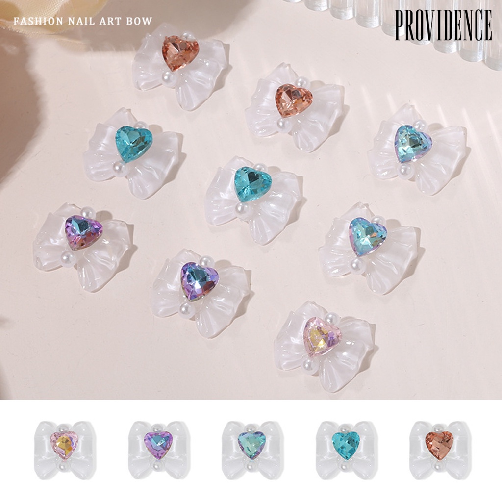 10pcs Stiker Kuku 3D Bahan Resin Aksen Mutiara Imitasi Bentuk Hati