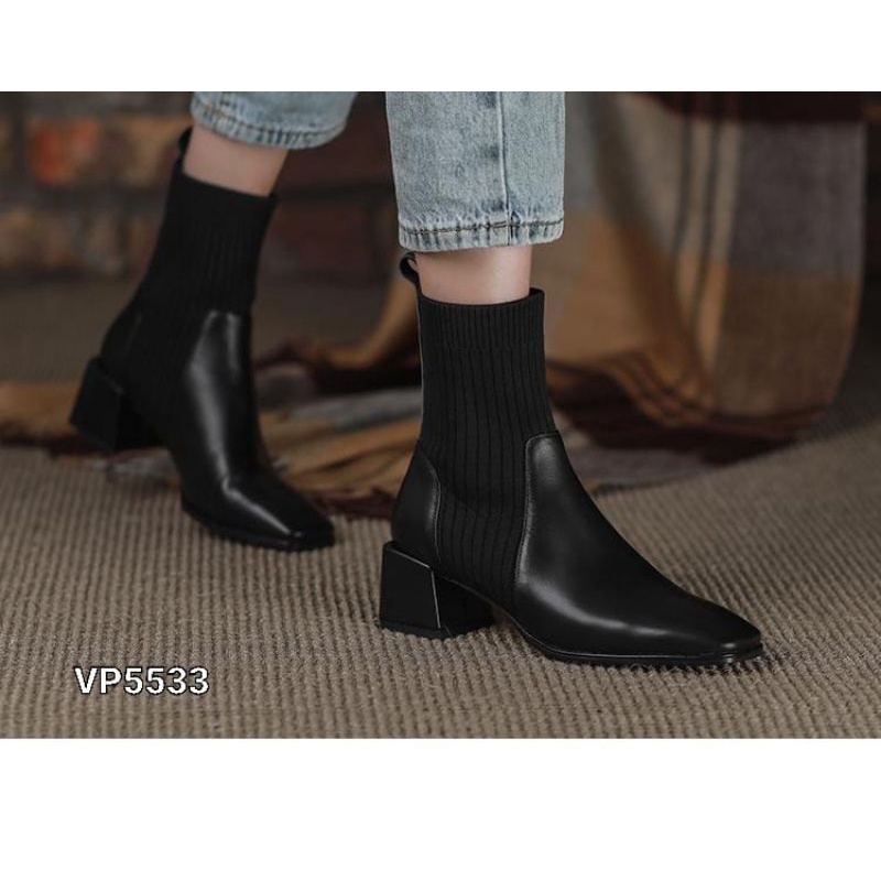 Cakep Boots High Block Fashion Korea VP5533