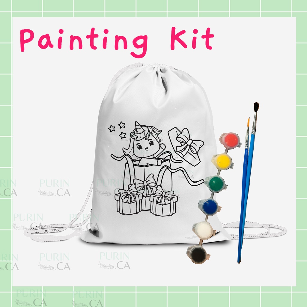 Painting Kit Coloring Kids Bag Christmas Santa Edition