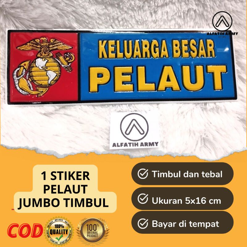 Alfatih Army Stiker Timbul Pelaut  TNI AL plat mobil motor  5x16 cm Original