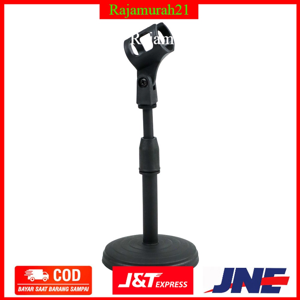 TaffSTUDIO Stand Mikrofon Desktop Disc Microphone Holder Adjustable Height - Black - 7RSK7PBK