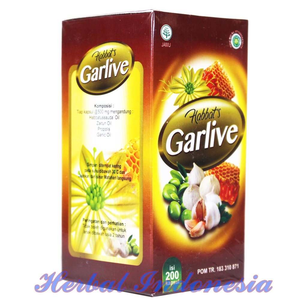 GARLIVE - HABBAT'S GARLIVE ORIGINAL ISI 200 KAPSUL - Habbat's Turunkan Kolestrol, Diabetes dan Asam Urat