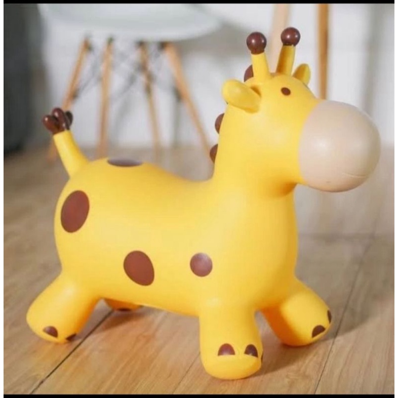 mainan anak animal jumping jerapah karet kuda kudaan