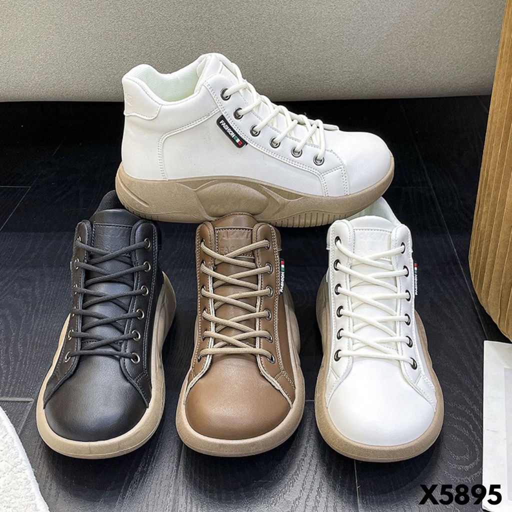 SNEAKERS WANITA DESAIN MINIMALIS COMFY OOTD HANGOUT BARENG BESTI MU BAHAN PU IMPORT 5895