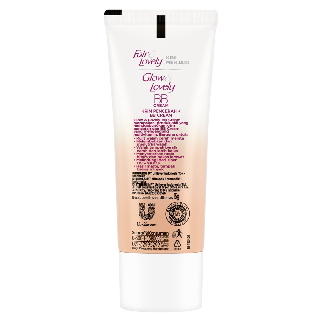 FAIR &amp; LOVELY Glow &amp; Lovely BB cream spf 15 15GR