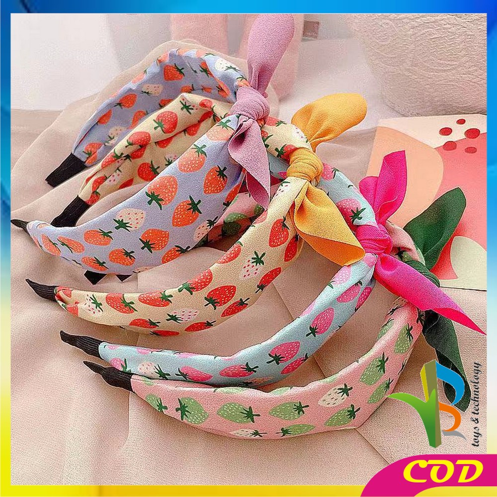 RB-C741 Bando Anak Bandana Kain Motif Pita Kupu Model Simpul Headband Aksesoris Rambut Wanita Ala Korean Style Import