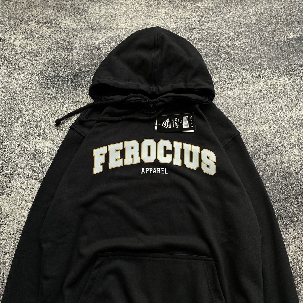 Jaket Sweater Hoodie - FEROCIOUS - Black FREE STICKER