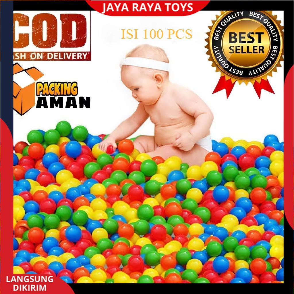 mainan anak mandi bola bolaan plastik warna warni isi 25pcs SNI best seller termurah Bahan Berkualitas