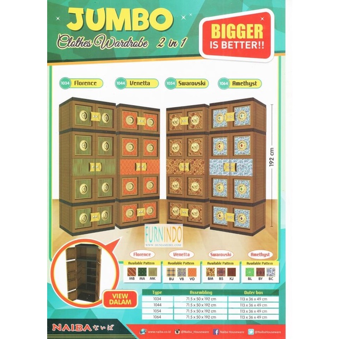 

Lemari Plastik Gantung Naiba Jumbo Kunci stock ready