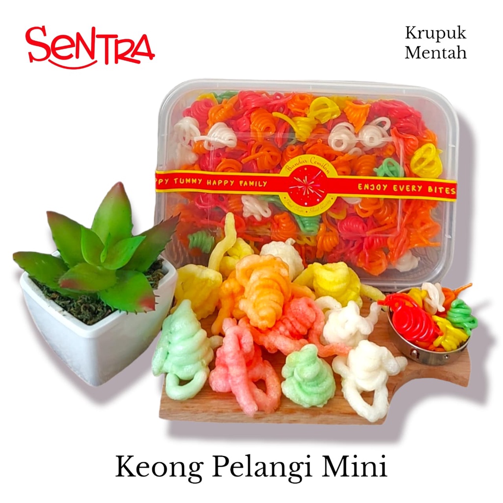 

Kerupuk Keong Pelangi Mini || Kerupuk Kering Mentah Box Premium