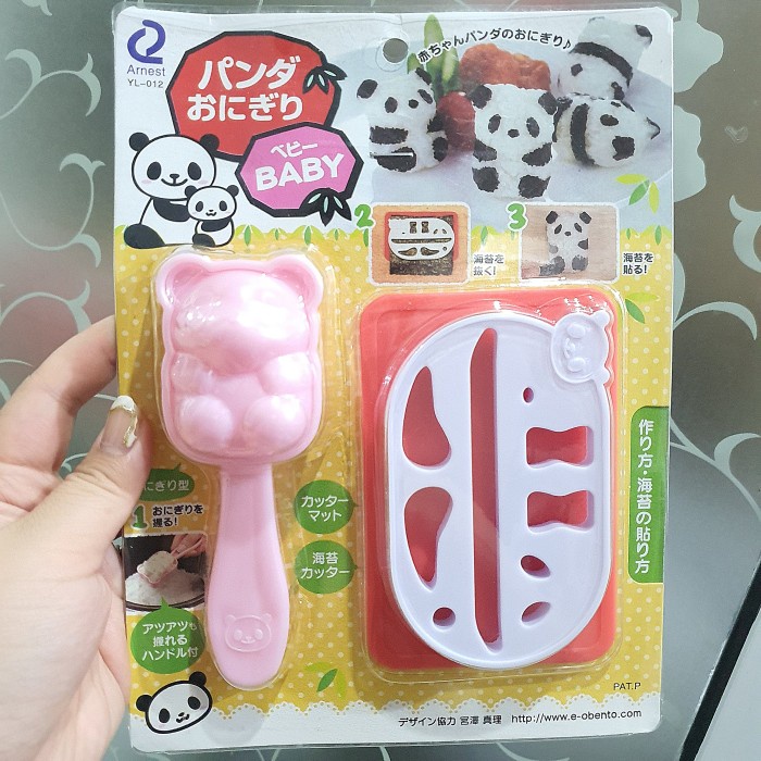 1 Set Cetakan 3D PANDA Nasi Sushi Bento Onigiri Timbul Karakter Kartun