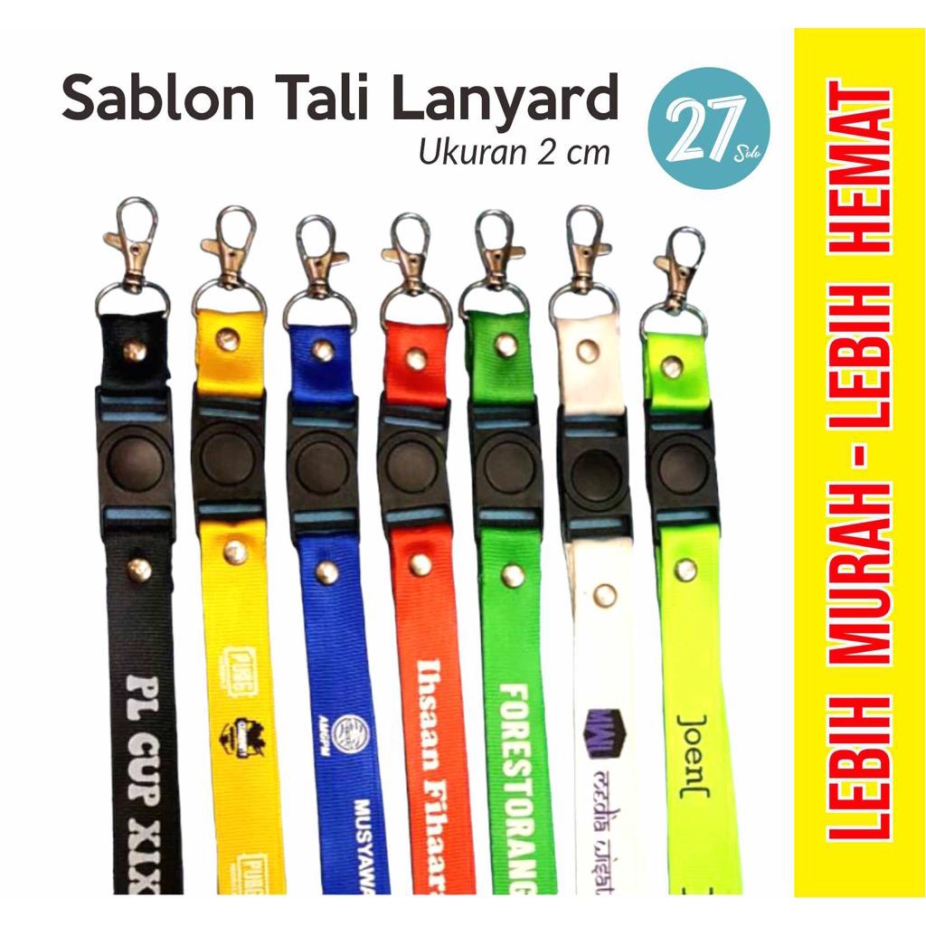 

Tali id Card / lanyard 2cm + Sablon " TERMURAH " - Stoper Hitam
