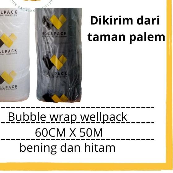 

Plastik Bubble wrap roll hitam dan bening wellpack 60cm x 50m - Hitam