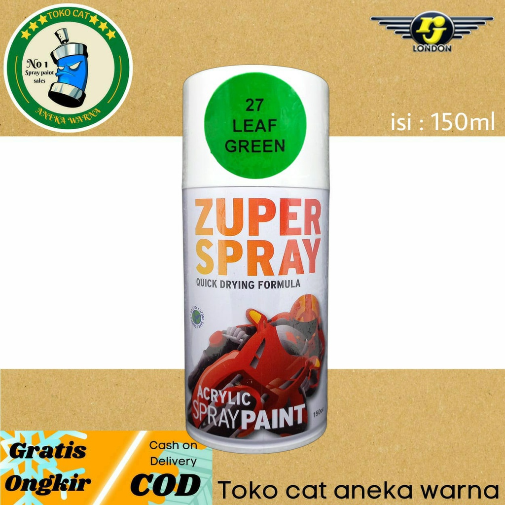 cat semprot 150cc LEAF GREEN HIJAU DAUN zuper spray pilox pilok spray paint