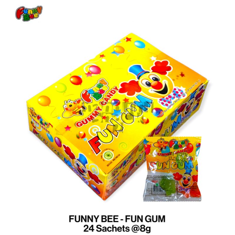 

FUNNY BEE GUMMY CANDY FUN GUM PERMEN JELI