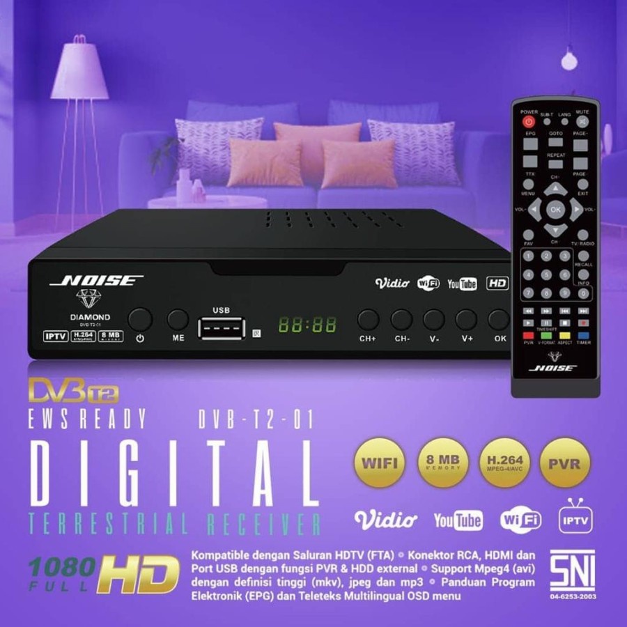 Set top box / STB WELHOME,NOISE HD CROWN DVB-T2 Tv Digital Receiver Dongle