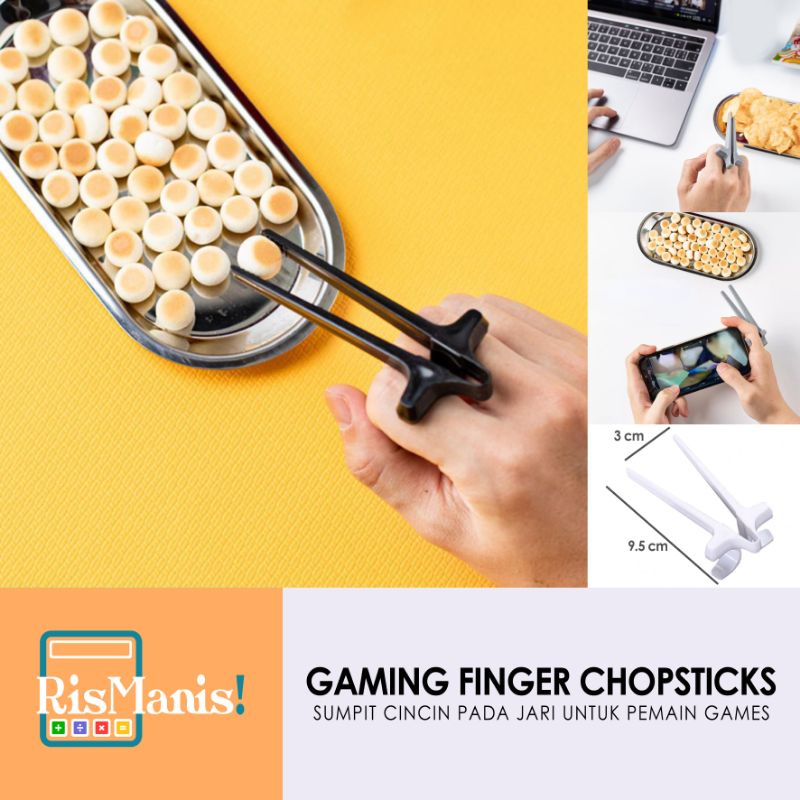 GAMING FINGER CHOPSTICKS - Lazy Rings Sumpit Cincin Jepit Jari Tengah Telunjuk Tangan Praktis Gamers Bebas Kotor Main Games Kerja Tugas Kualitas Food Grade