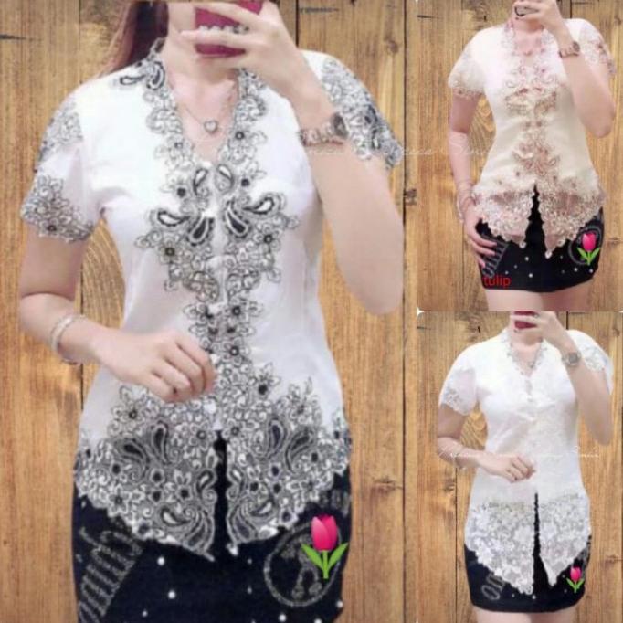 Kebaya Encim Senada Modern Lengan Pendek Tulip Wanita