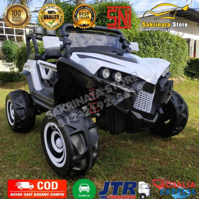 Jeep Buggy Besar Putih Mainan Mobil Aki Anak