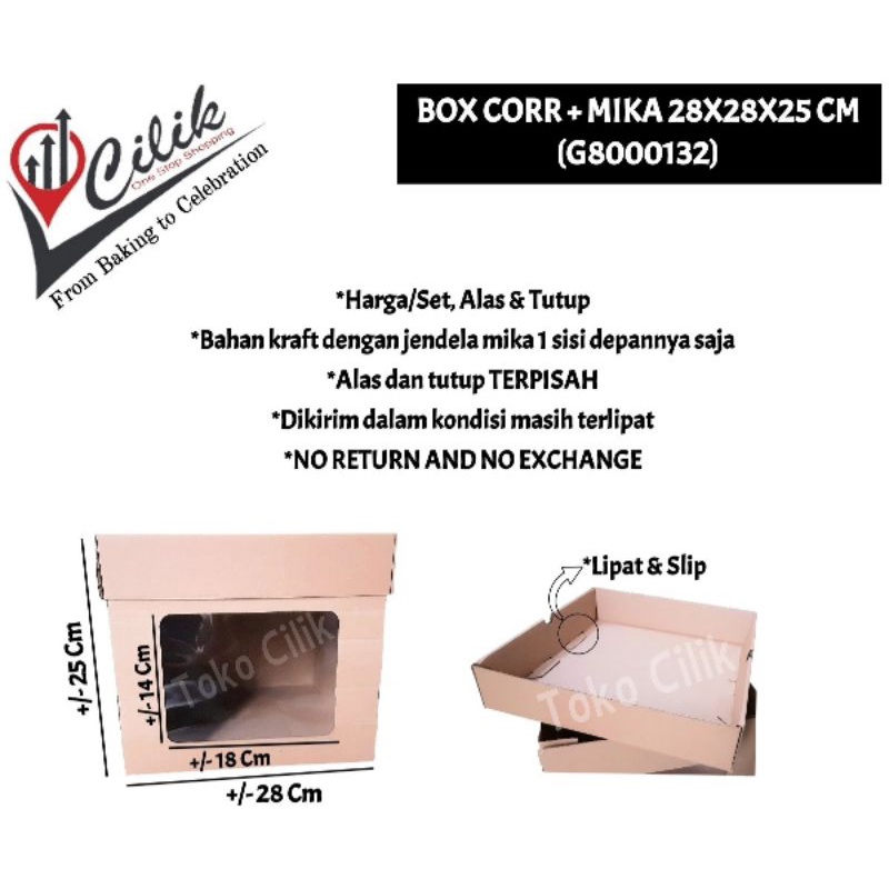 

dus box corrugated kemasan 28x28x25 cm kue cake makanan hamper