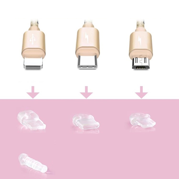 Plug Pelindung Port Charger / Headphone Bahan PVC Transparan Tahan Lama DIY