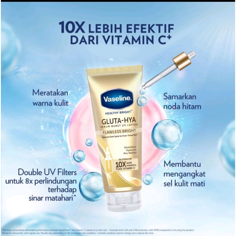 Vaseline Healthy Bright​ Gluta Hyaluron Niacinamide Serum Lotion Dewy Radiance - Flawless Bright