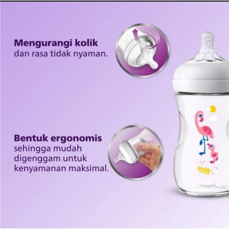 BOTOL Susu Avent Natural  260ml SCF 627 / 41 Flamingo