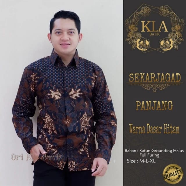 KEMEJA BATIK Pria Lengan Panjang Kla 024 Batik Pria Full Furing Ori Solo Bahan Katun Bisa Seragaman 