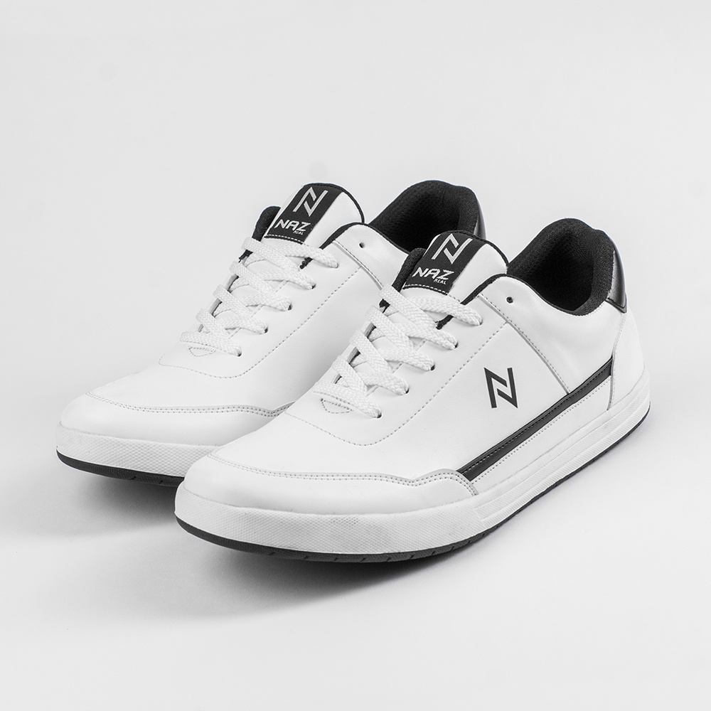 LEO WHITE BLACK |ManNeedMe x NAZ| Sepatu Sneakers Pria Casual Sneaker Cowok ORIGINAL