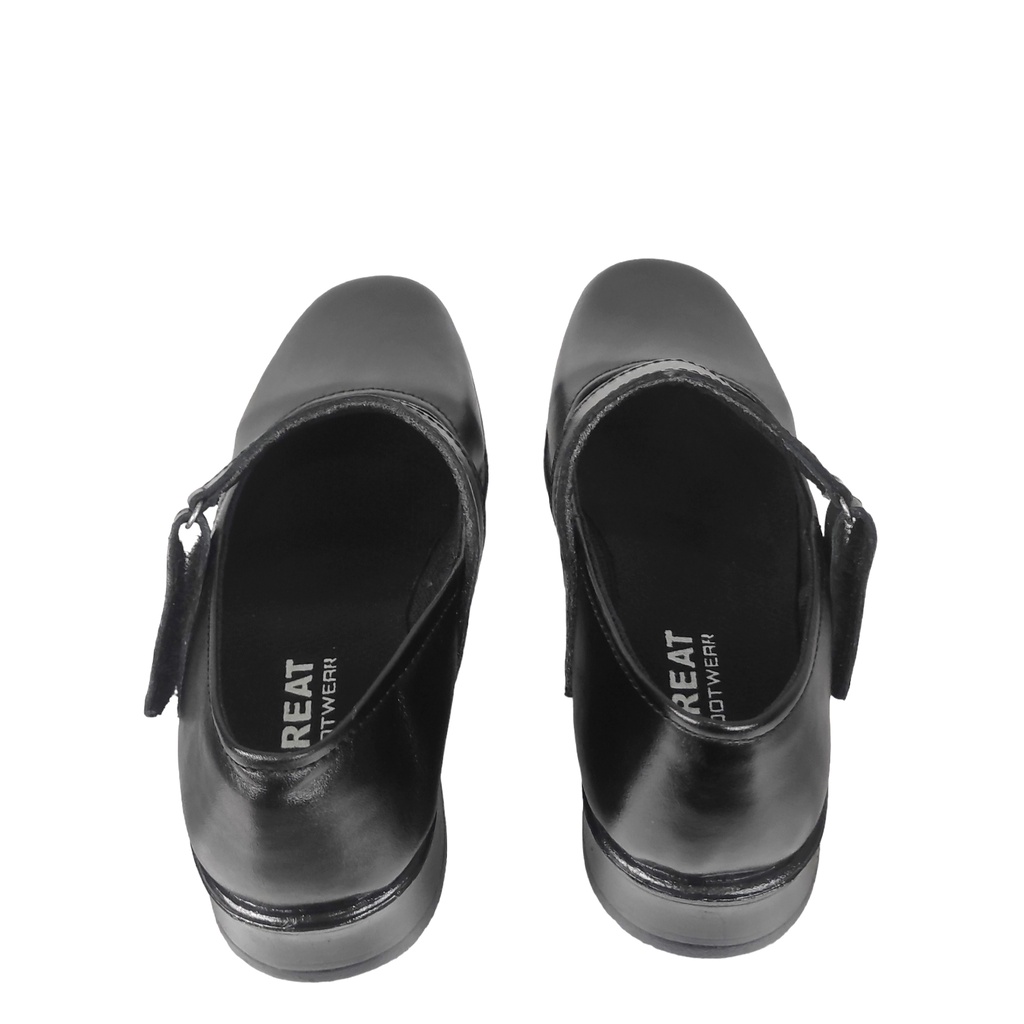 Sepatu Paskibra Wanita Kulit Asli Sepatu Pantofel Wanita Casual Formal Kulit Hitam Kerja Kantor Sekolah Termurah Great Footwear P673