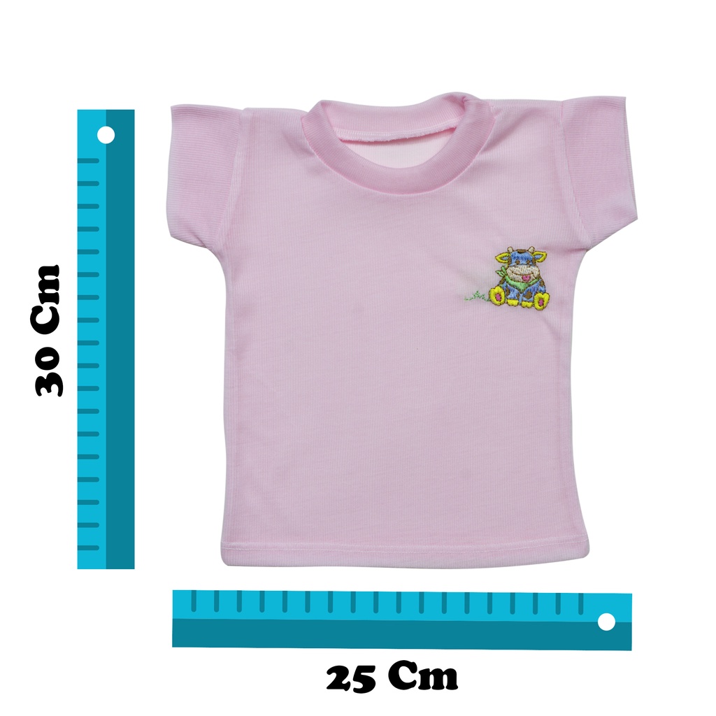 kaos bayi oblong setali bordir satu lusin Laki perempuan Baju Grosir harian bayi (12Pcs)