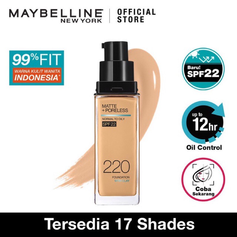 Jual Kemasan Baru Foundation Maybelline Fit Me Matte Poreless