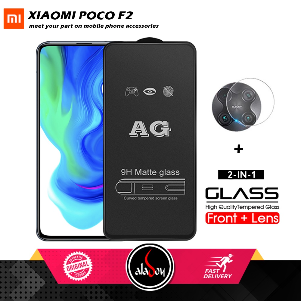 Xiaomi Poco F2 PAKET 2IN1 Tempered Glass Matte Anti Glare Full Layar dan Tempered Glass Kamera