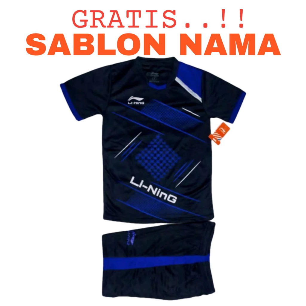 ( FREE SABLON NAMA) Stelan anak laki/perempuan baju olahraga bola futsal badminton volly usia 5-14 tahun