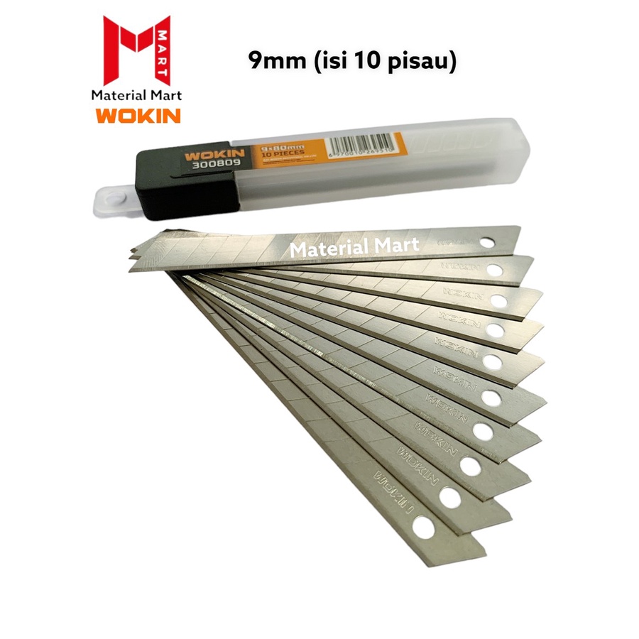 Isi Cutter Kecil Wokin | Isi Pisau Cutter 9mm | Isi Pemotong Kertas | Material Mart
