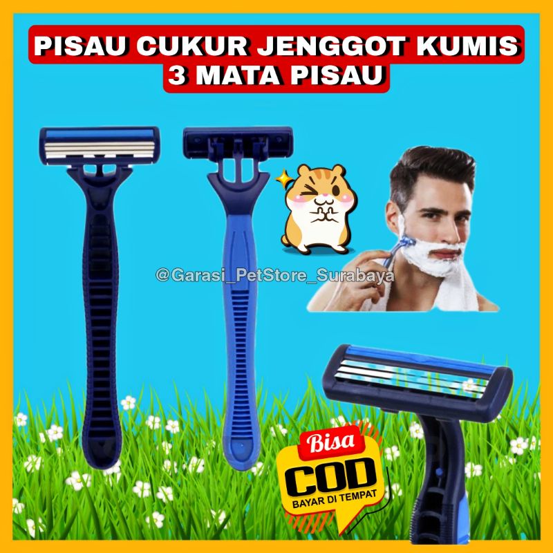 GPSS- Pisau Cukur Kumis Jenggot 3 Mata Pisau Pisau Cukur Jenggot 3 Mata Pisau Krim Cukur Jenggot Cream Cukur Jenggot Alat Cukur Kumis Alat Cukur Jenggot