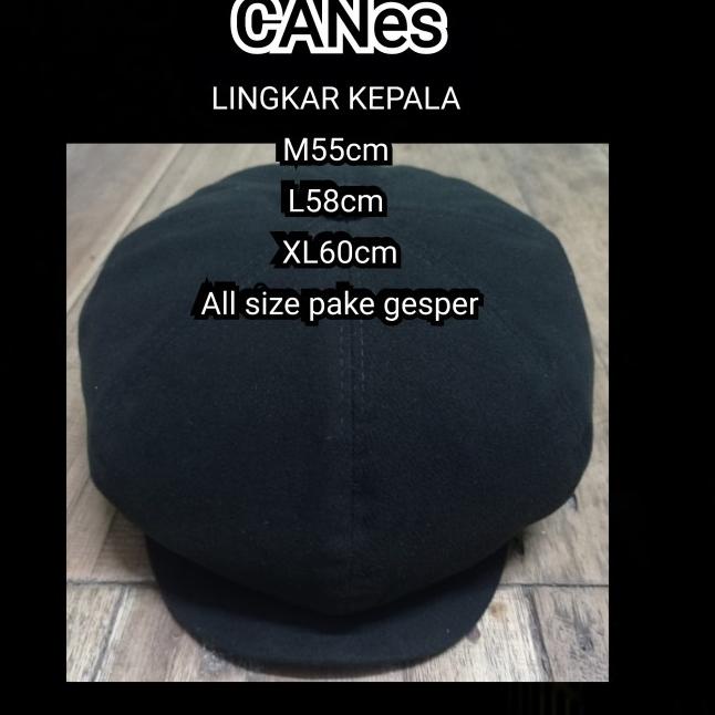 Topi Baret Pria Retro Fashion / Topi Newsboy Cap Pria / Topi Sutradara - Hitam, S