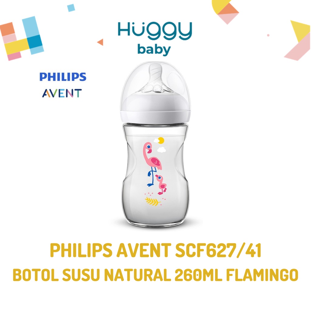 Philips Avent Natural Bottle 260ml FLAMINGO SCF627/41 Botol Bayi