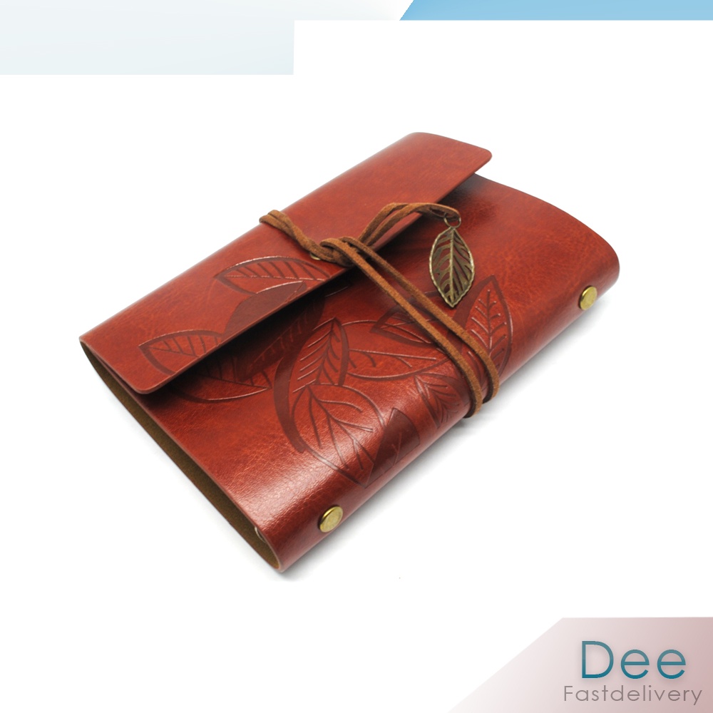 

Buku Catatan Binder Kulit Retro Leaf kertas